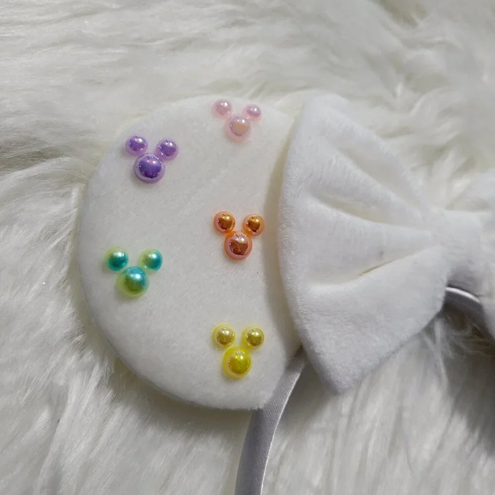 Minnie Mouse White Plush Faux Pearl Ears